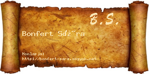 Bonfert Sára névjegykártya